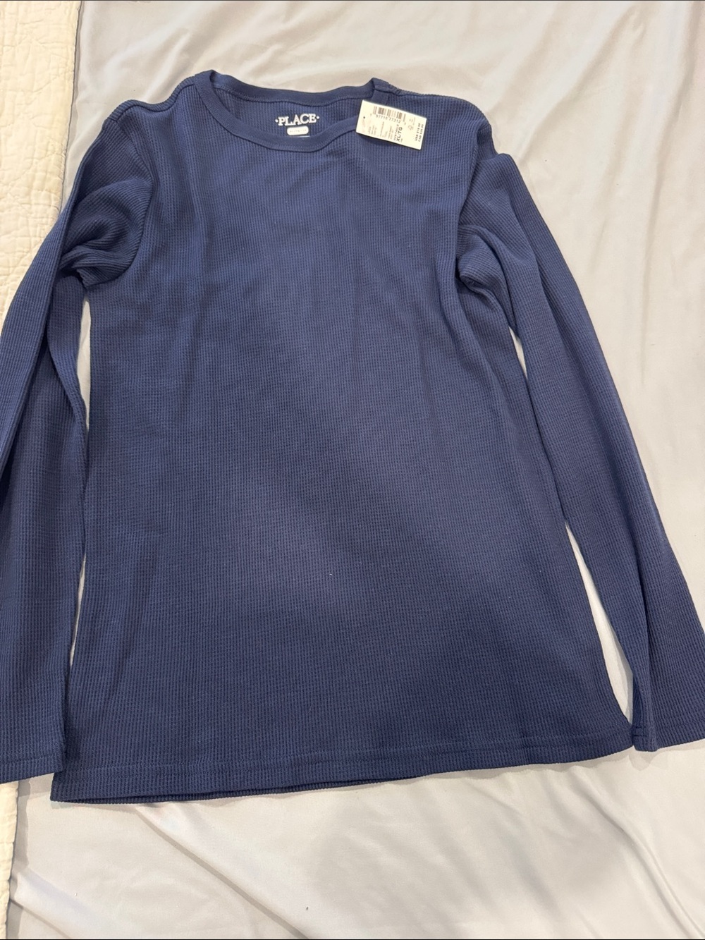 New. The Children's Place Navy Long-Sleeve Waffle Knit Top. Size XL